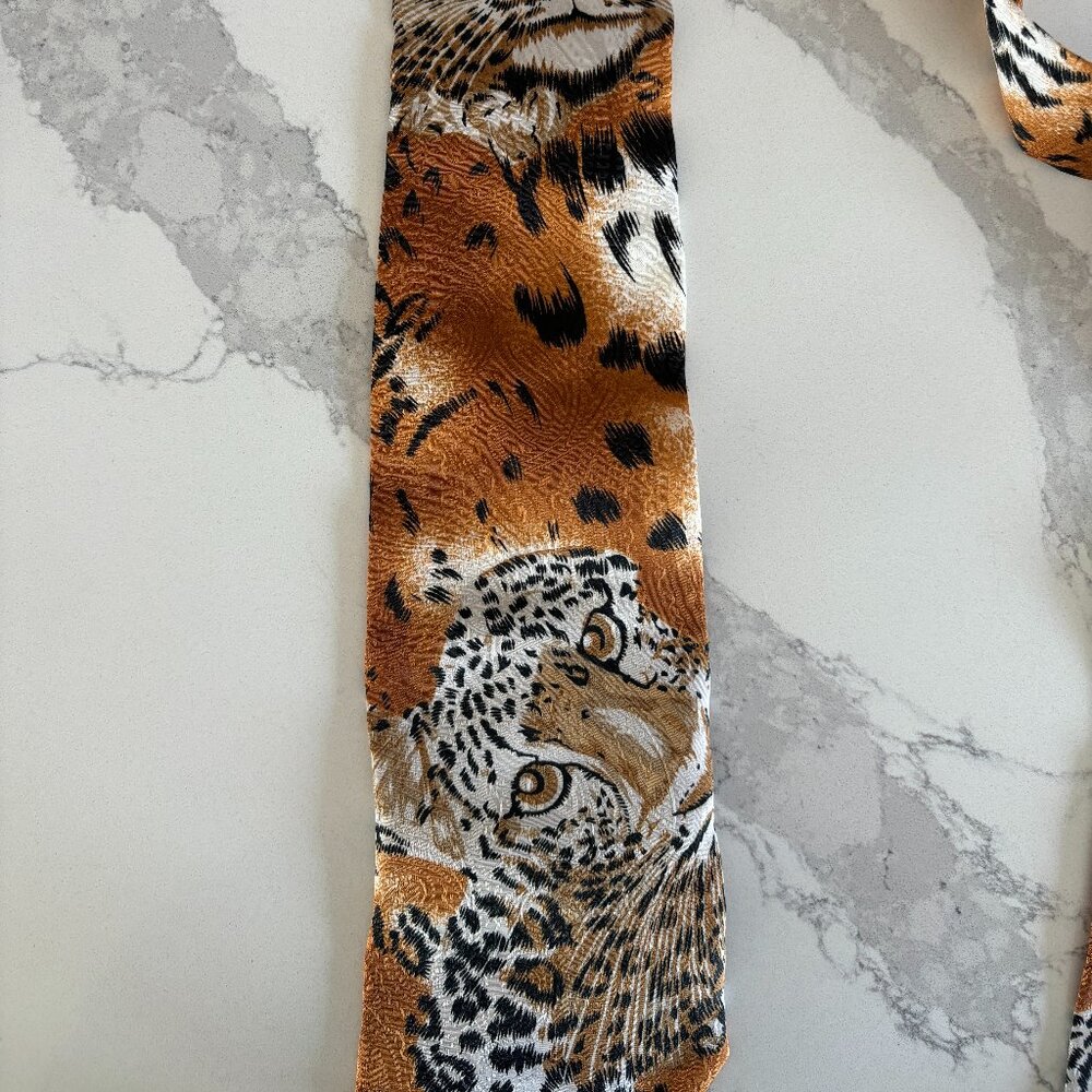 Leopard Print Tie and Pocket Square